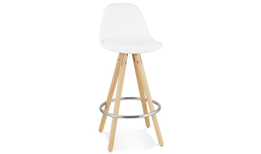 BS06320WHNA 5404028337080 Tabouret snack mi-hauteur FLORENCE MINI en tissu bouloché blanc style scandinave BS06320WHNA 5404028337080 Tabouret snack mi-hauteur FLORENCE MINI en tissu bouloché blanc style scandinave