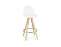 BS06320WHNA 5404028337080 Tabouret snack mi-hauteur FLORENCE MINI en tissu bouloché blanc style scandinave
