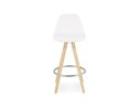 Tabouret snack mi-hauteur FLORENCE MINI en tissu bouloché blanc style scandinave