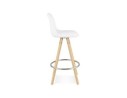 Tabouret snack mi-hauteur FLORENCE MINI en tissu bouloché blanc style scandinave