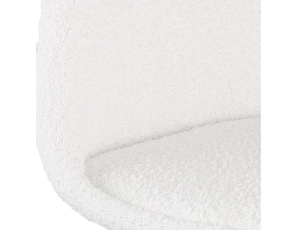 Tabouret snack mi-hauteur FLORENCE MINI en tissu bouloché blanc style scandinave