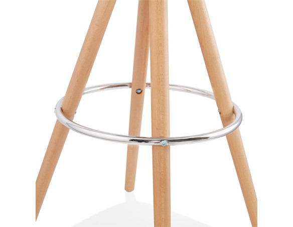 Tabouret snack mi-hauteur FLORENCE MINI en tissu bouloché blanc style scandinave
