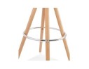 Tabouret snack mi-hauteur FLORENCE MINI en tissu bouloché blanc style scandinave