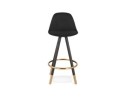 Tabouret snack mi-hauteur vintage GATO MINI en tissu et bois noir