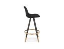 Tabouret snack mi-hauteur vintage GATO MINI en tissu et bois noir