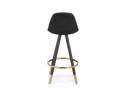 Tabouret snack mi-hauteur vintage GATO MINI en tissu et bois noir
