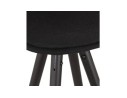 Tabouret snack mi-hauteur vintage GATO MINI en tissu et bois noir