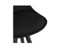 Tabouret snack mi-hauteur vintage GATO MINI en tissu et bois noir
