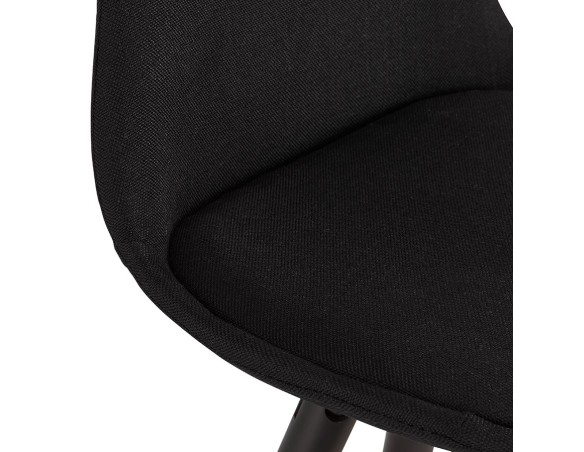 Tabouret snack mi-hauteur vintage GATO MINI en tissu et bois noir