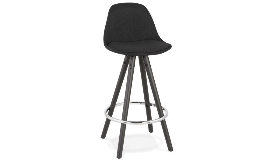 BS04040BLBL 5420072093260 Tabouret snack mi-hauteur design DANI MINI en tissu et bois noir BS04040BLBL 5420072093260 Tabouret snack mi-hauteur design DANI MINI en tissu et bois noir