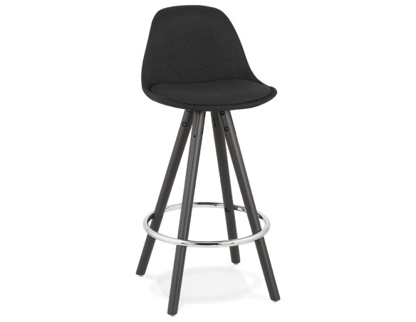 BS04040BLBL 5420072093260 Tabouret snack mi-hauteur design DANI MINI en tissu et bois noir