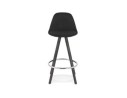Tabouret snack mi-hauteur design DANI MINI en tissu et bois noir