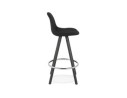 Tabouret snack mi-hauteur design DANI MINI en tissu et bois noir