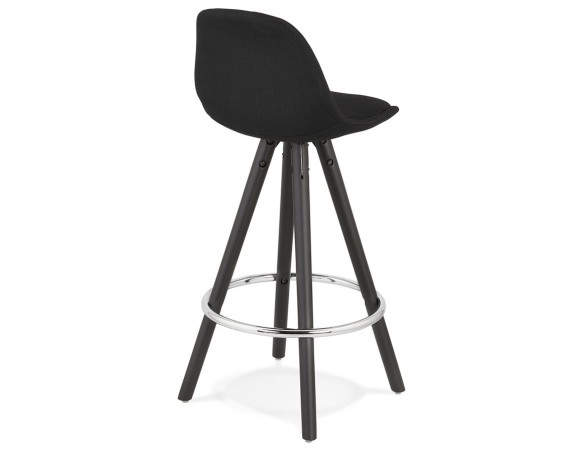 Tabouret snack mi-hauteur design DANI MINI en tissu et bois noir