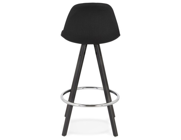Tabouret snack mi-hauteur design DANI MINI en tissu et bois noir