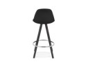 Tabouret snack mi-hauteur design DANI MINI en tissu et bois noir
