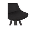 Tabouret snack mi-hauteur design DANI MINI en tissu et bois noir