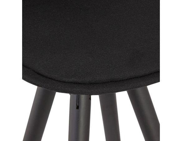 Tabouret snack mi-hauteur design DANI MINI en tissu et bois noir
