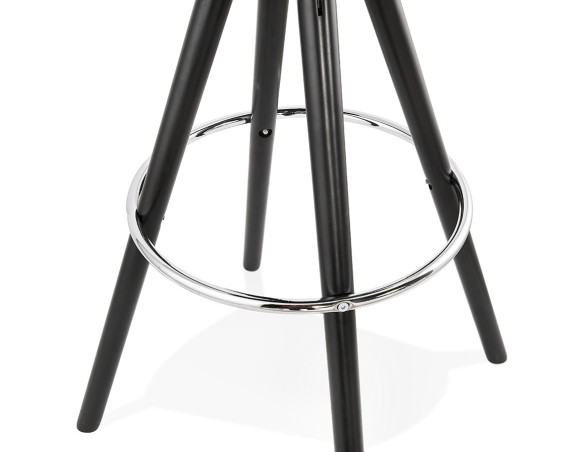 Tabouret snack mi-hauteur design DANI MINI en tissu et bois noir