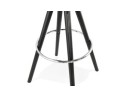 Tabouret snack mi-hauteur design DANI MINI en tissu et bois noir