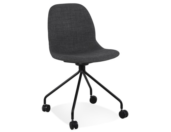 CH05050DGBL 5404028347935 Chaise de bureau TAVIRA en tissu gris foncé