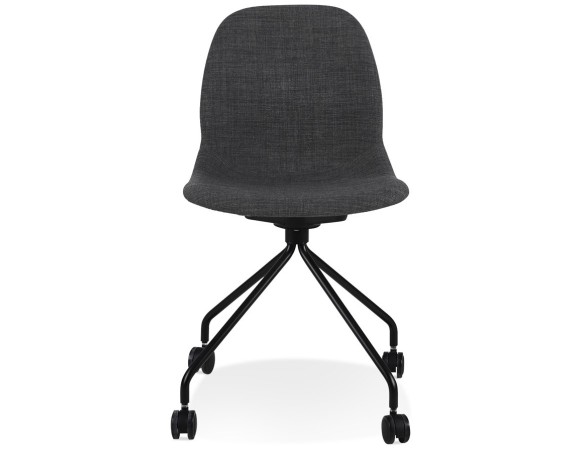 Chaise de bureau TAVIRA en tissu gris foncé