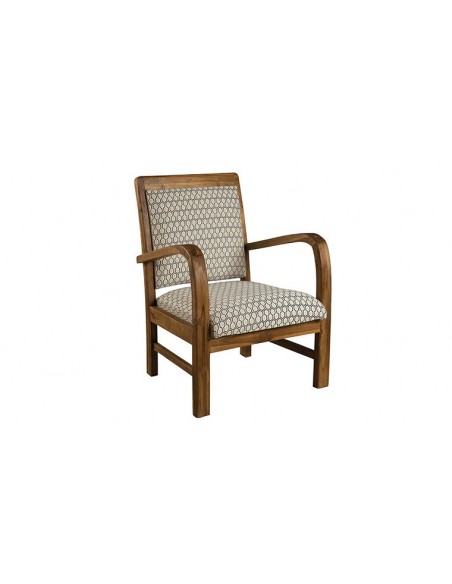 Fauteuil scandinave tissu teck