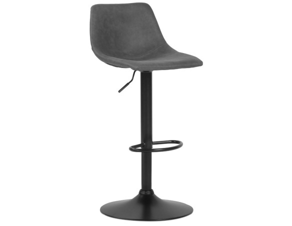 BS05440DGBL 5404028317235 Tabouret réglable design OMALET en microfibre gris foncé et pied en métal noir