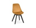CH04470MUBL 5404028318799 Chaise en velours moutarde JOE avec structure en bois noir