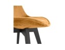 Chaise en velours moutarde JOE avec structure en bois noir
