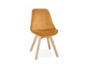 CH04480MUNA 5404028318812 Chaise en velours moutarde JOE avec structure en bois naturel