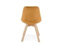 Chaise en velours moutarde JOE avec structure en bois naturel