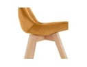 Chaise en velours moutarde JOE avec structure en bois naturel