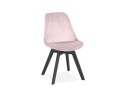 CH04490PIBL 5404028318836 Chaise en velours rose JOE avec structure en bois noir