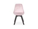 Chaise en velours rose JOE avec structure en bois noir