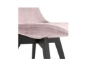 Chaise en velours rose JOE avec structure en bois noir