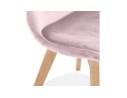 Chaise en velours rose JOE avec structure en bois naturel