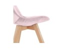 Chaise en velours rose JOE avec structure en bois naturel