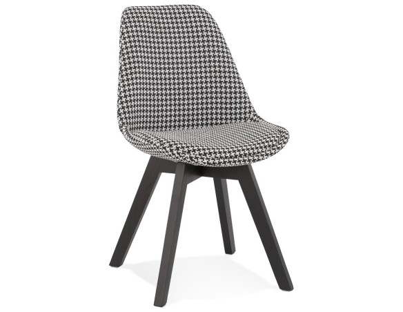 CH04510DIBL 5404028318874 Chaise en tissu pied de poule JOE avec structure en bois noir