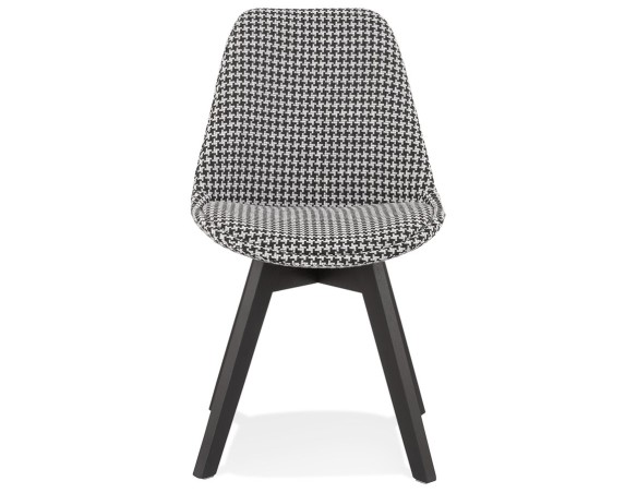 Chaise en tissu pied de poule JOE avec structure en bois noir