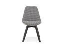 Chaise en tissu pied de poule JOE avec structure en bois noir