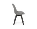 Chaise en tissu pied de poule JOE avec structure en bois noir