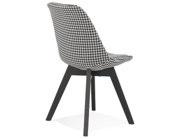 Chaise en tissu pied de poule JOE avec structure en bois noir