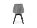 Chaise en tissu pied de poule JOE avec structure en bois noir