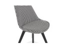 Chaise en tissu pied de poule JOE avec structure en bois noir