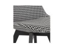 Chaise en tissu pied de poule JOE avec structure en bois noir