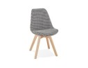 CH04520DINA 5404028318898 Chaise en tissu pied de poule JOE avec structure en bois naturel