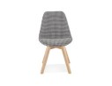 Chaise en tissu pied de poule JOE avec structure en bois naturel