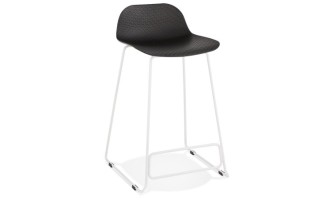 BS02020BLWH 5420072058436 Tabouret snack mi-hauteur BABYLOS MINI noir avec pieds en métal blanc