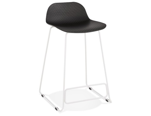 BS02020BLWH 5420072058436 Tabouret snack mi-hauteur BABYLOS MINI noir avec pieds en métal blanc